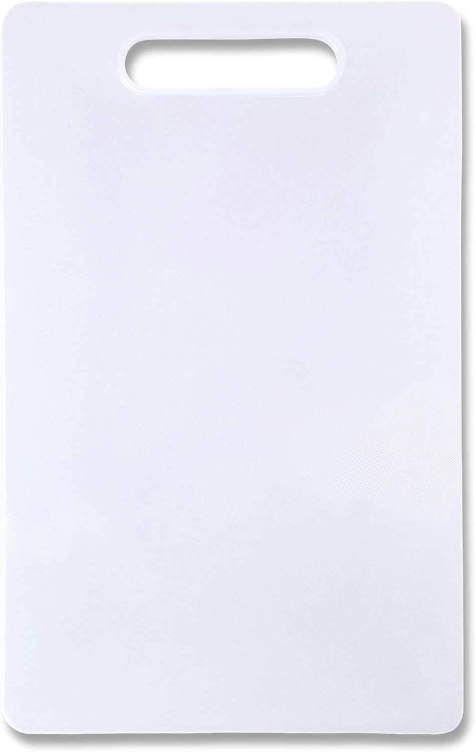 Plastic Thick Chopping/Cutting Board, Juice Grooves, Non-Porous, Easy Grip Handle, Non-Slip Food Preparation Best for Chef, Kitchen, Professional Use, with Hanging Hole – White (25 x 15 x 0.5Cm)