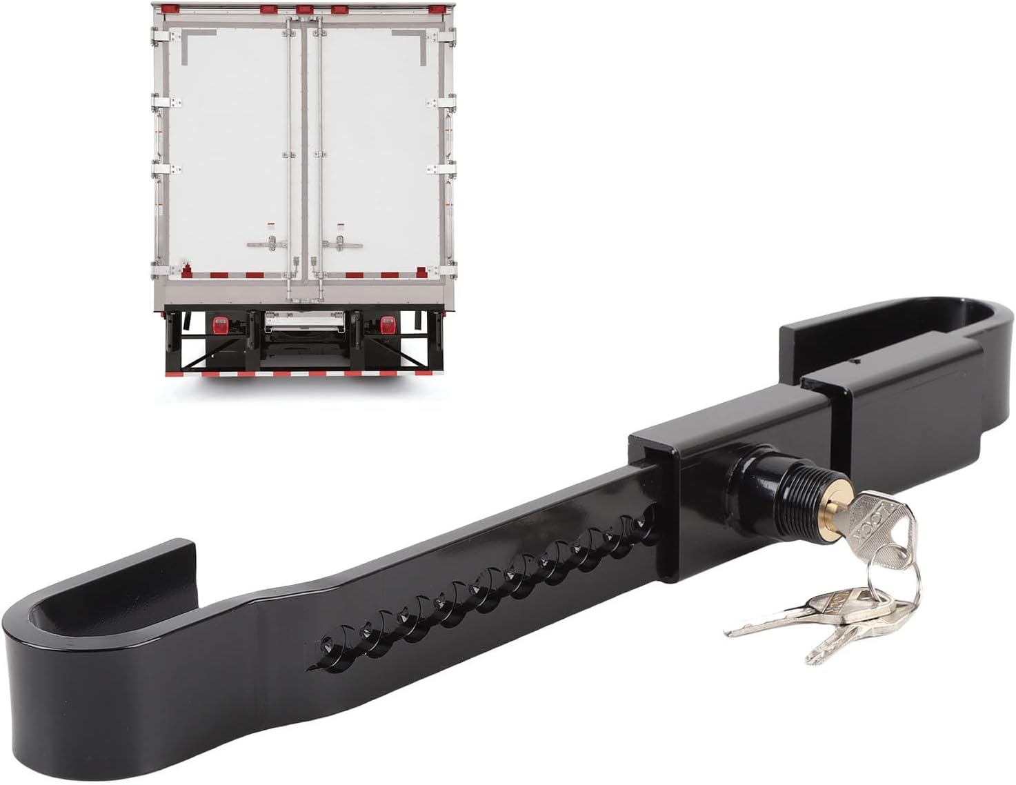 Keenso Shipping Container Lock, Adjustable Steel Cargo Door Lockwith 3 Keys 9-18 Inch Locking Distance Weatherproof for Semi Trailers Trucks Containers