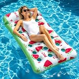 SilverChry Colchón Hinchable de Playa con Agujeros, Flotadores Adultos Adecuado para Playas y Piscinas (Sandía)