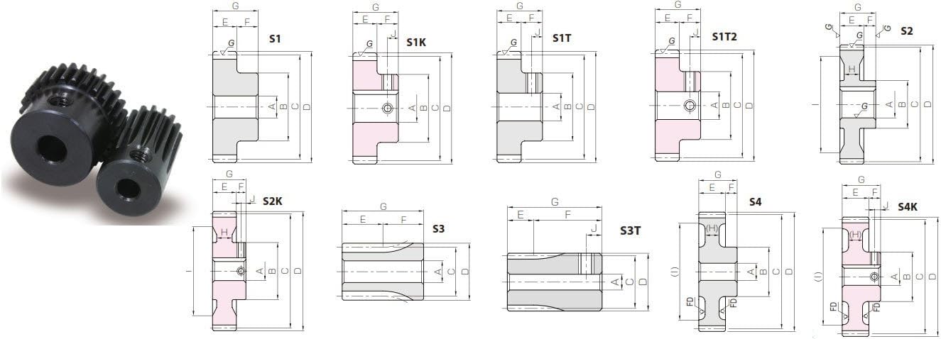 KHK SS0.5-36A, 0.5, 36 Tooth, Carbon Steel Spur Gears
