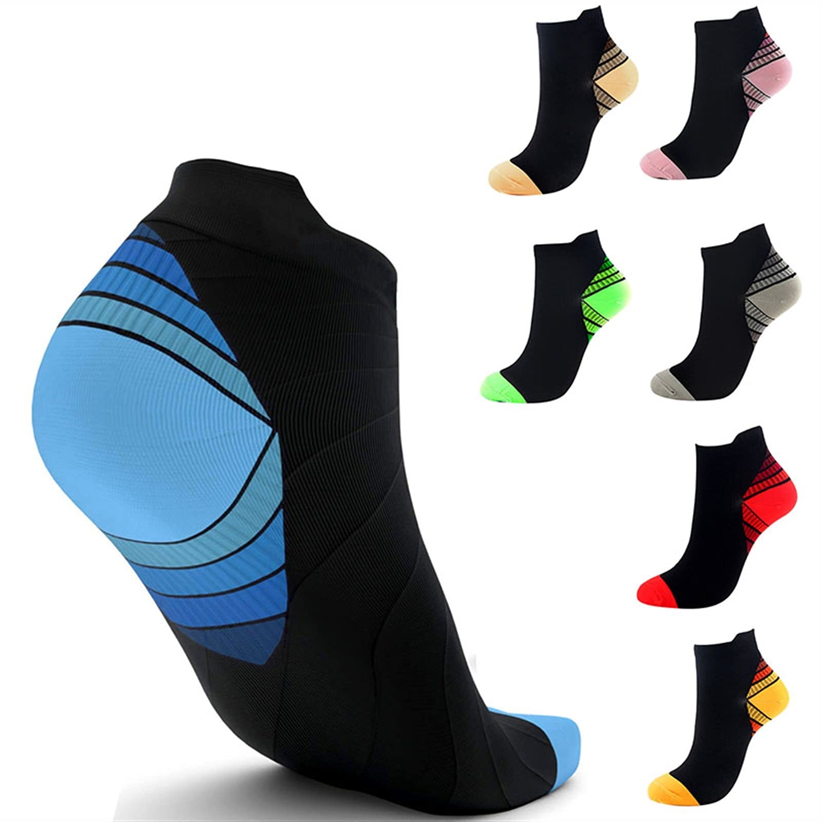 Calcetines de compresión for Mujeres y Hombres Deporte Transpirable Atlético Atlético Corte bajo Tobillo Sock Best for Fitness Running Cycling Travel Basketball Socks