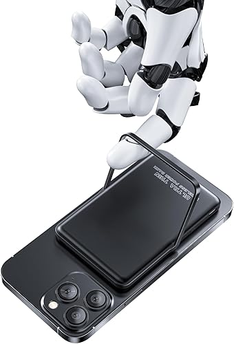 Cargador portátil inalámbrico, 0.3 pulgadas, ultra delgado, 5000 mAh, banco de energía magnético, 15 W, paquete de batería delgada para iPhone