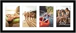 Americanflat 5x7 Picture Frame Collage with Shatter-Resistant Glass - Fits Three 5x7 Photos or Use as One 8x16 Frame - Signature Collection - Collage Frames for Tabletop and Wall Display - Black
