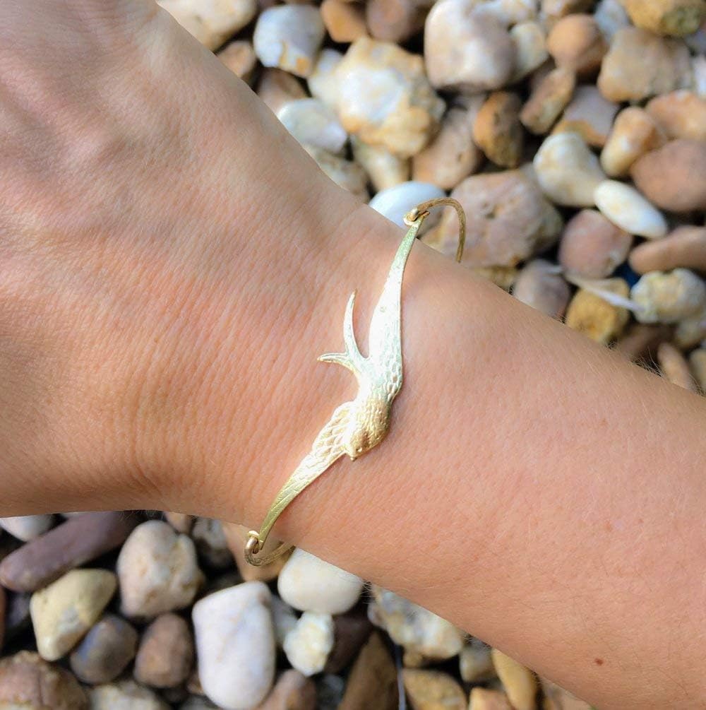 Frosted Willow Bird Lover Jewelry Collection Gifts Claspless Sparrow Bangle Bracelet 8 Inch - Image 4