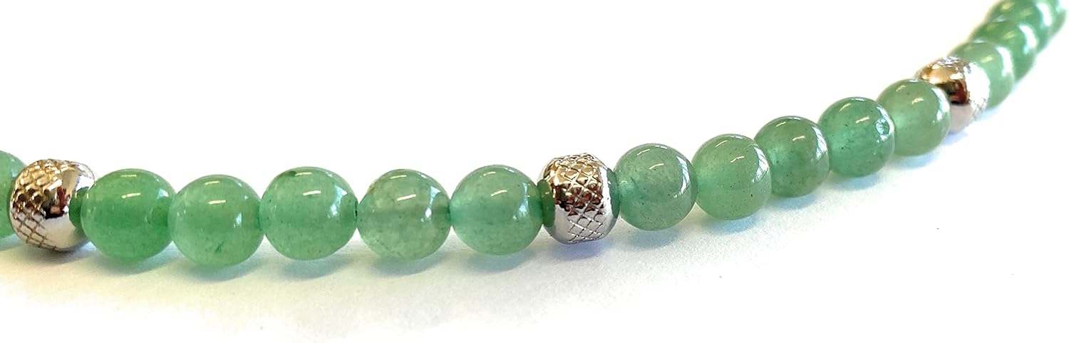 10:10 Beaded Bracelet for Men and Women – Natural Aventurine Gemstones and Stainless Steel – Adjustable & Durable & Elegant – Made in Italy - Image 5