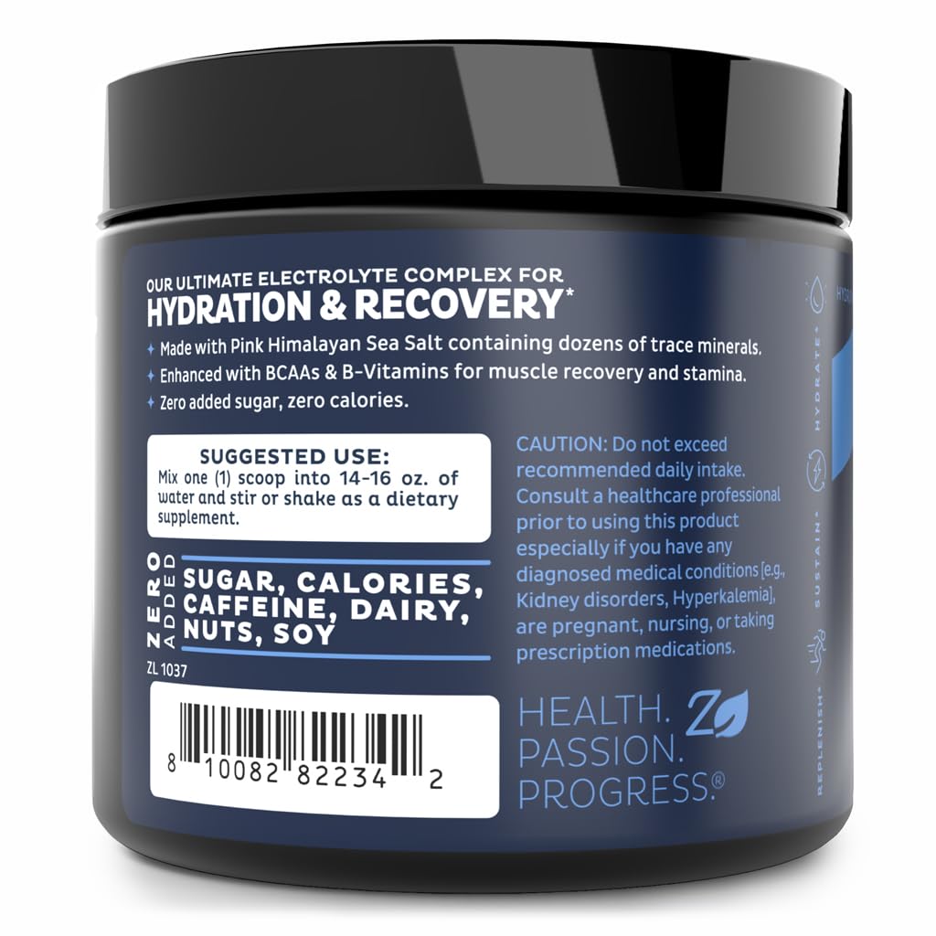 Zeal Naturals Electrolyte Powder - 30 Servings | Keto Electrolytes Powder | Zero Sugar, BCAAs, B-Vitamins | Potassium, Zinc, Magnesium | Hydration Powder Recovery Drink | Red White Blue Frozen Pop — Amazon image 8