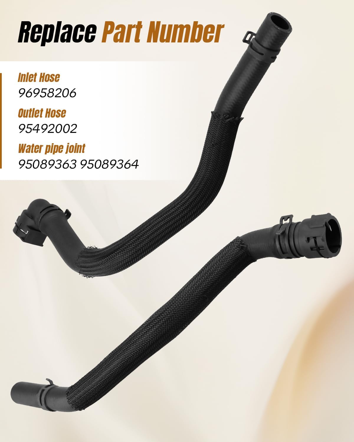 HAVC Inlet Outlet Heater Hose with Connectors Fit for Chevrolet Sonic 2013-2018 Replacement Part Number 96958206 95492002 95089363 95089364