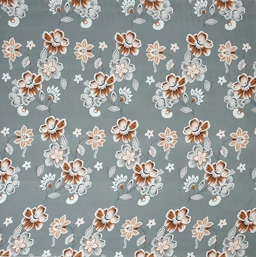 Image of Fitted Bedsheet Queen Size 300 TC Soft Cotton Feel Microfiber All Around Elastic Fitted Double Bedsheet with 2 Frill Pillow Covers | Size (60x78) Gey Flower