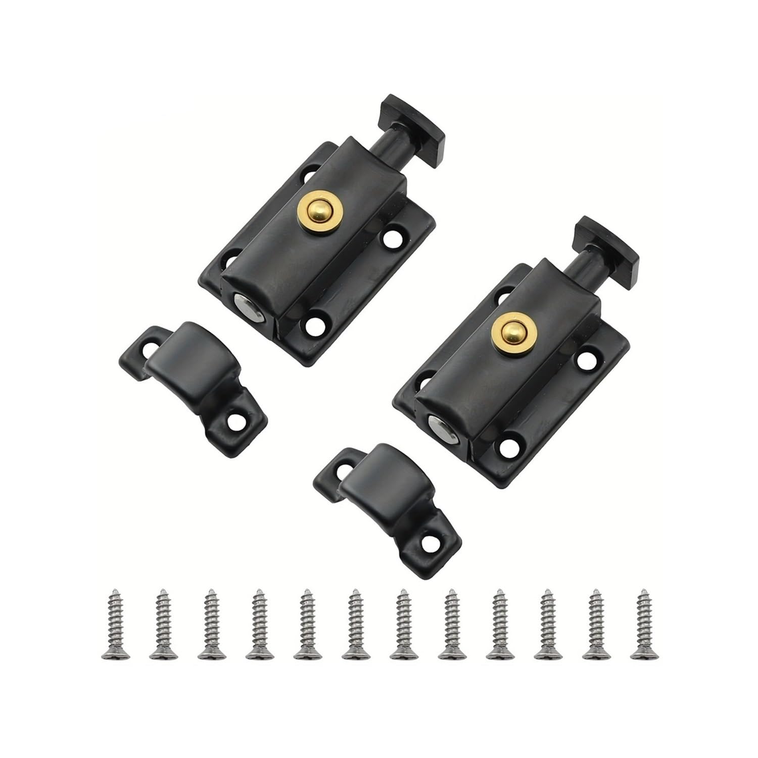 Palut Black 2Pcs Automatic Spring Latch,3 Inch Stainless Steel Bolt
