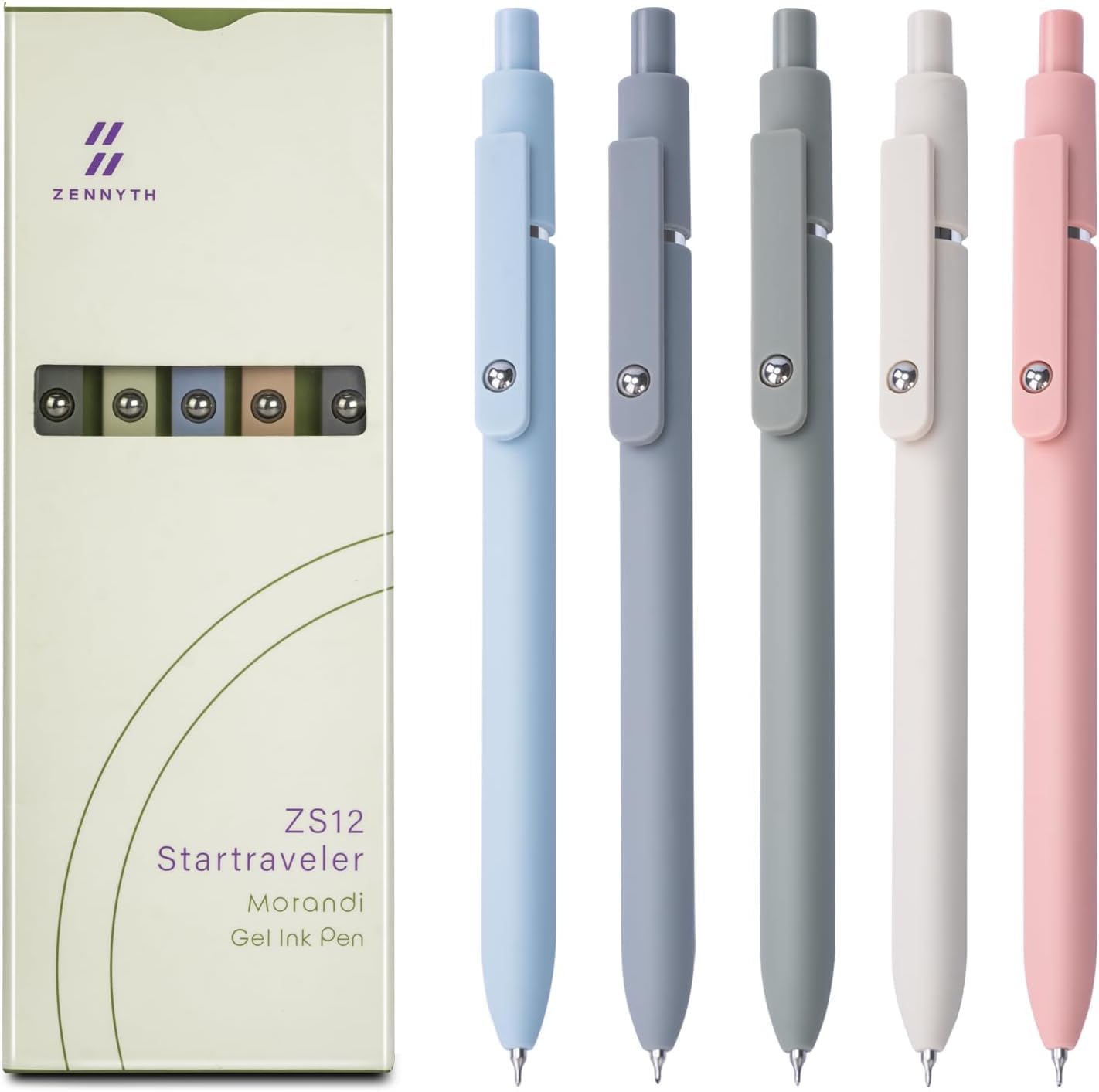 5 Pack Cute Gel Pens, Retractable Quick Dry Gel Ink Pen, Fine Point 0.5mm Black Ink Rolling Ball Gel Pens, Smooth Writing Aesthetic Pens for Home School Office Supplies