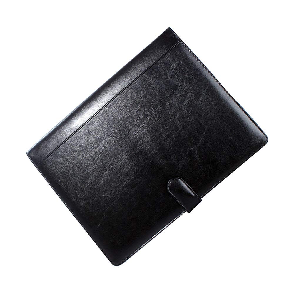 Cartella per conferenze Business Notepad Portafoglio in pelle Creativo Business A4 Calcolatrice Cartella File Nero Uomini e Donne Organizzatore Professionale Regalo Business Documenti Borsa