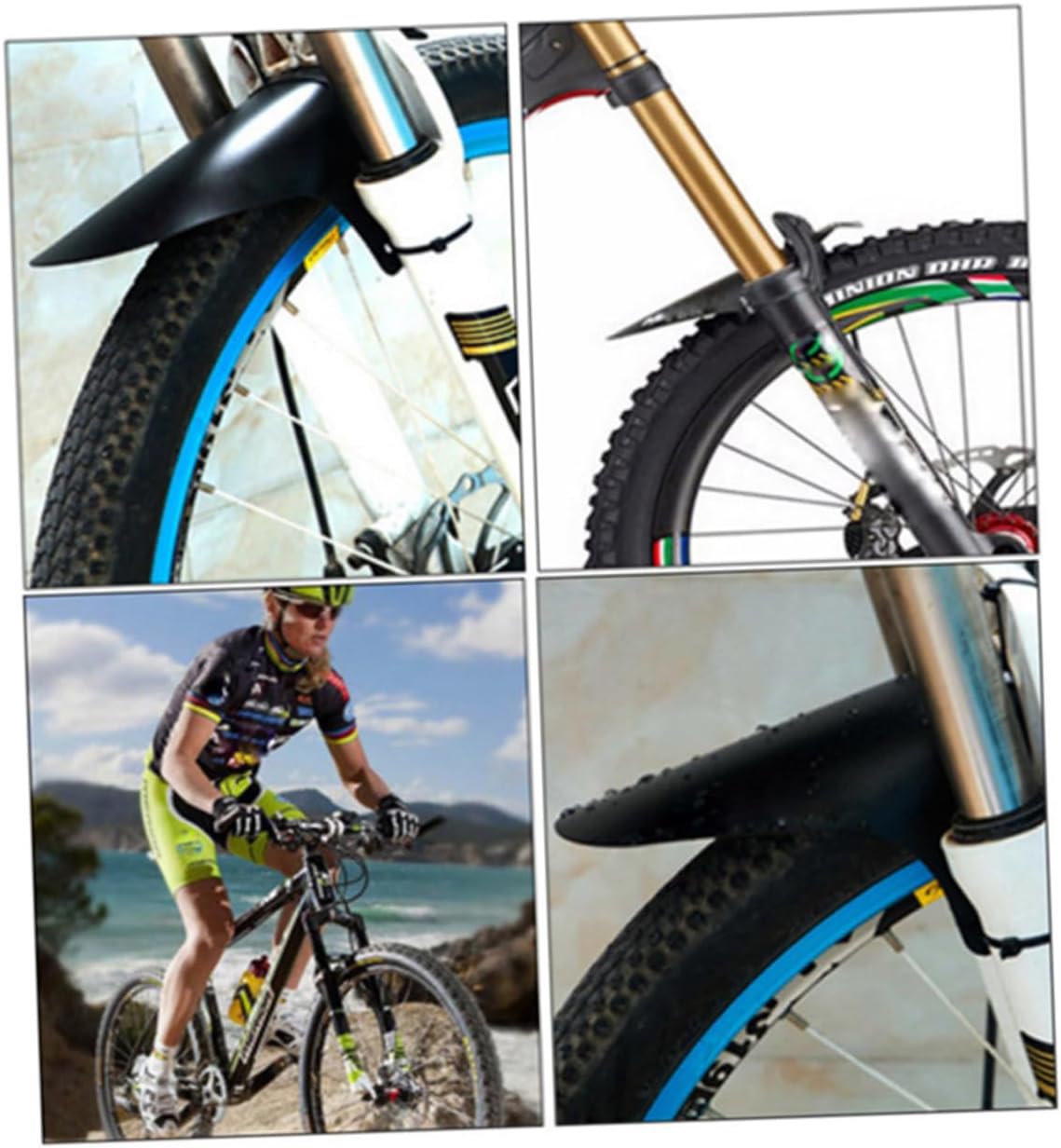 2sets Bike Mud Guard Set Lightweight Easy to Install Front Fork Protection for Mountain Road Bicycles Black Mudguard for Rain Dirt Resistance
