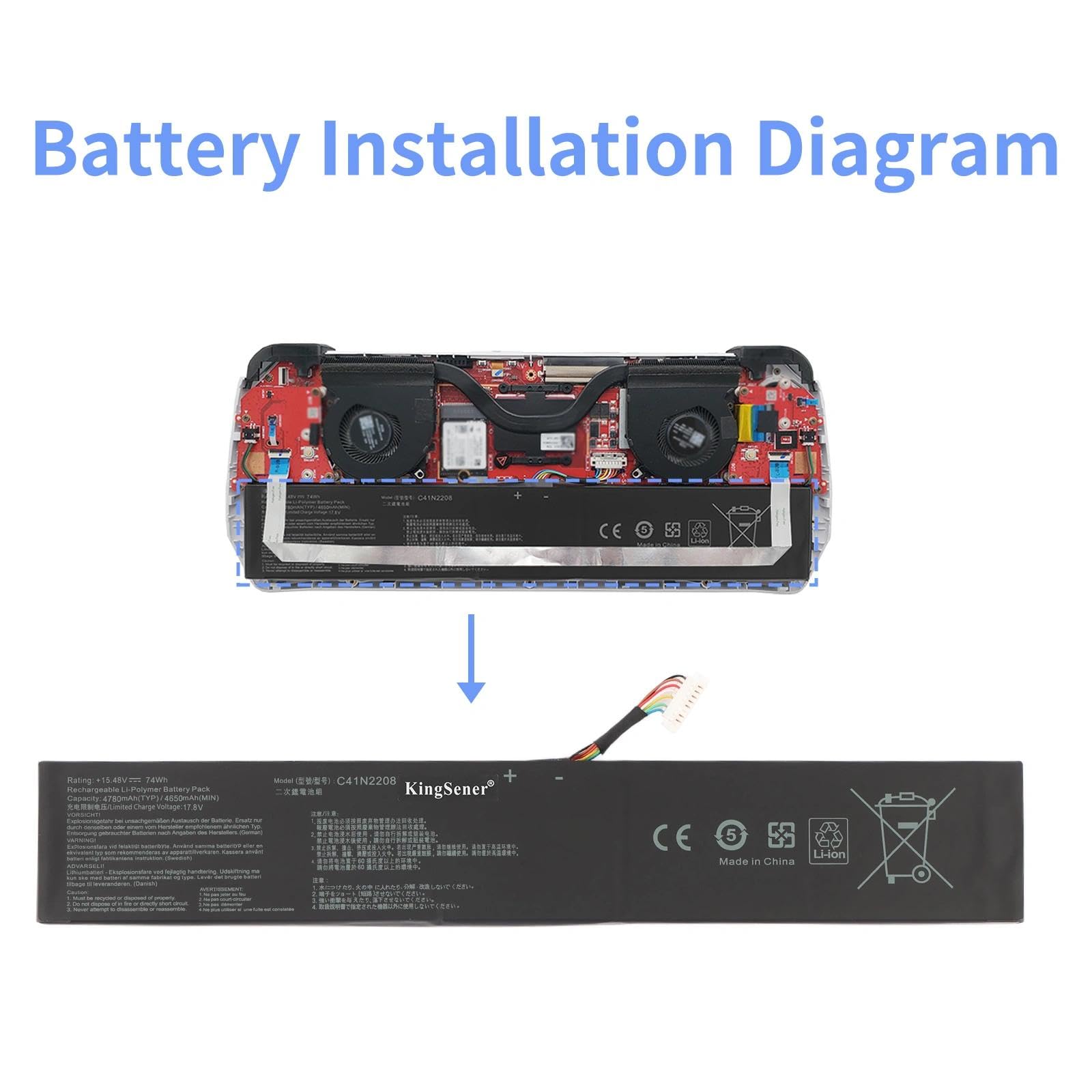 Batterie Portable 40 Wh pour ASUS ROG Ally - C41N2208 15,4 V