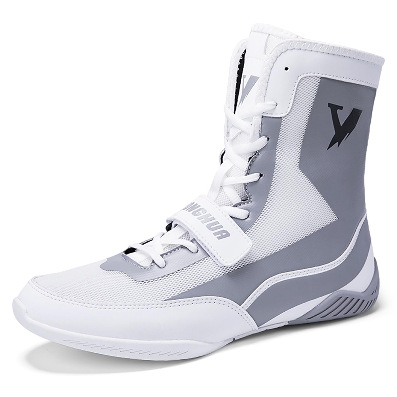 Chaussures De Boxe Hommes, Chaussures De Combat De Lutte Montantes Bottines De Fitness Plates Et Légères