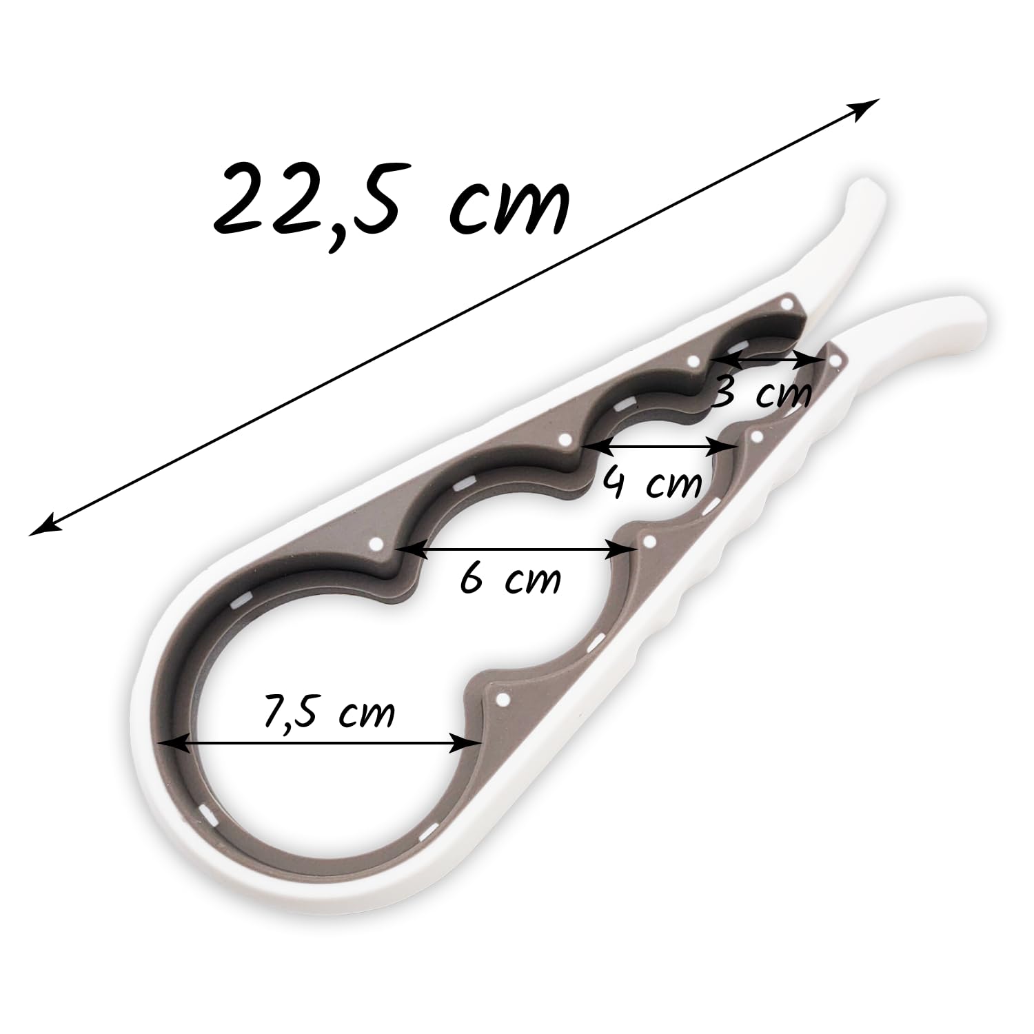 Universal Jar Opener in White Rubber, Ergonomic Non-Slip Multifunction Can Opener for Kitchen Bar and Restaurant - Image 4