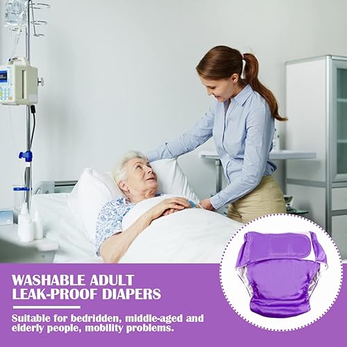 Miniatura 3 de FERCAISH Pañal de tela reutilizable para adultos, lavable e impermeable, protección contra la incontinencia de ancianos, ropa interior con máxima