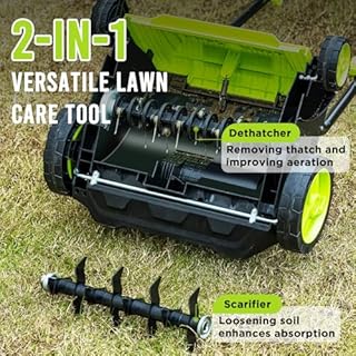 STEELITE 13-Inch 12-Amp 2-in-1 Electric Dethatcher and Scarifier, Removable 8-Gallon Collection Bag, 4-Position Height Adjustment, Ideal for Lawn Health