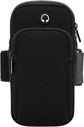 Phone Holder for Running, Universal Adjustable Arm Band Key Card Bag Fit Gym Jogging Hiking Running Exercise Walking Workout, Running Armband for Phone Under 7 InchBlack