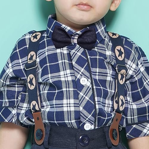 Image of AJ DEZINES Kids Casual Wear Clothing Cotton Shirt Short Set For Boys