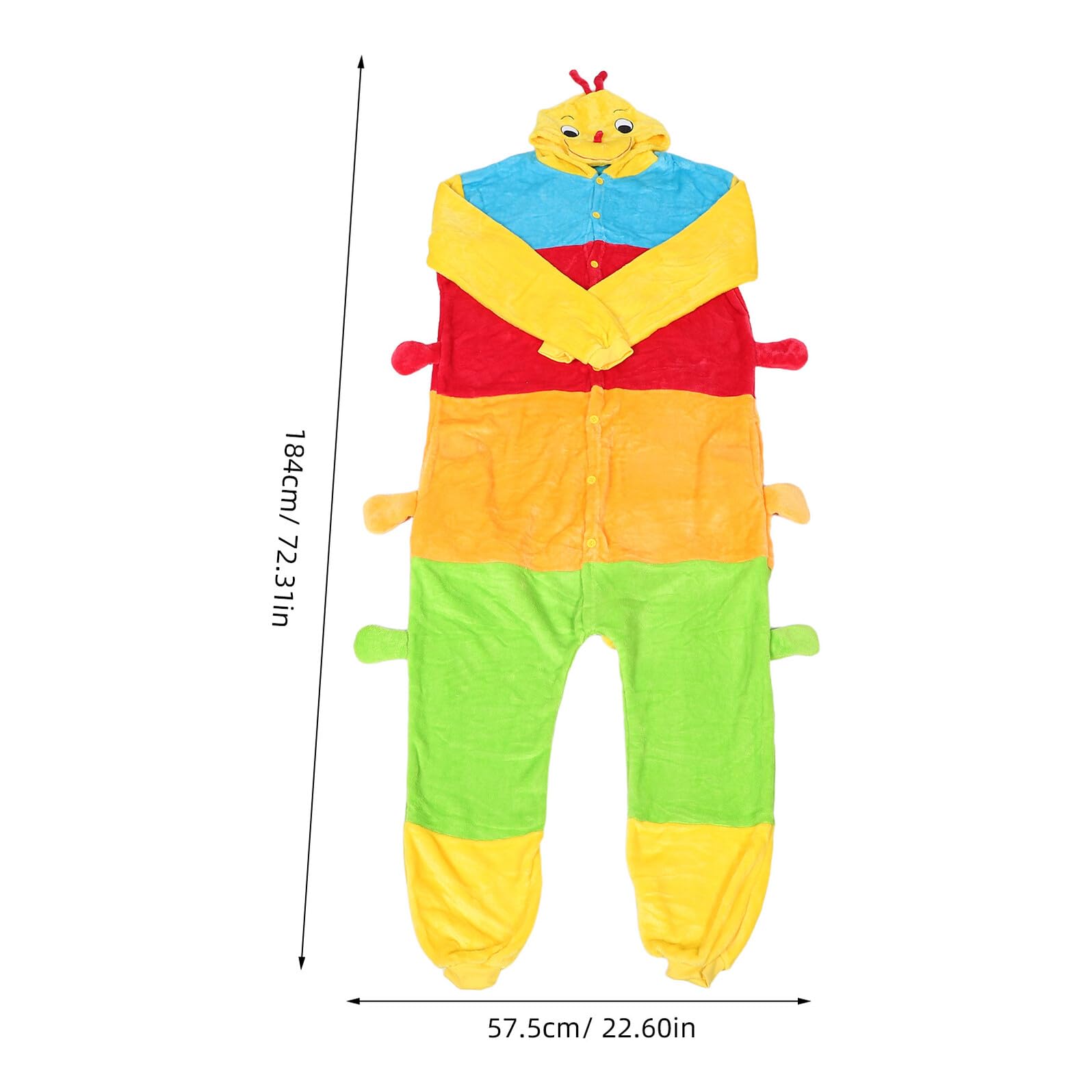 Gatuida Plüschige Caterpillar Onesie Pyjama aus Flauschigem Flanell Warme Halloween Schlafanzug für Erwachsene Kuschelige Hauskleidung für Herbst und Winter für Festliche Zusammenkünfte