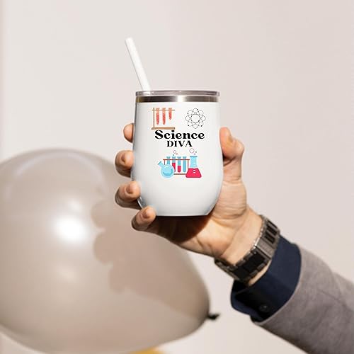 Miniatura 3 de Science Diva Stem Grad Student Female Scientist College Grad Gifts Doctoral Thesis Gifts for Her 12oz Wine Tumbler Cup