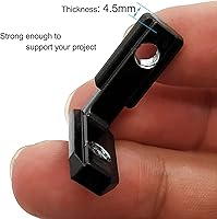 Vista 6 de 20 piezas de soporte de esquina de extrusión de aluminio negro de 2020 con ranura en T, forma interior en L, conector de hardware de ángulo de unión