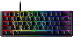 Razer Huntsman Mini 60 Percent Wired Optical Clicky Switch Gaming Keyboard with Chroma RGB Backlighting, PBT Keycaps, Mechanical Keyboards for PC Gaming Computer - Classic Black (Renewed)