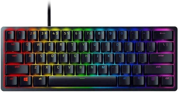 Razer Huntsman Mini 60% Optical Gaming Keyboard Renewed Black Chroma RGB PBT Keycaps