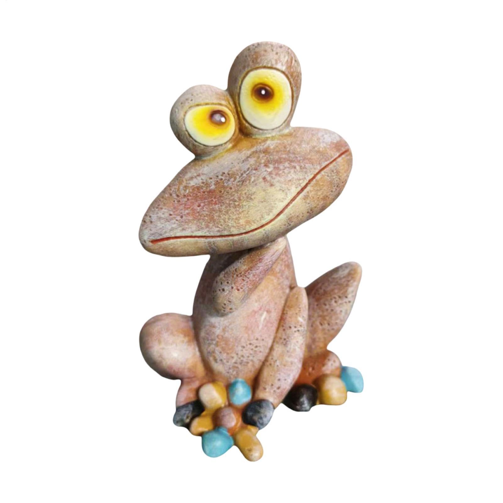 Figurine grenouille en résine pour aménagement extérieur et parc