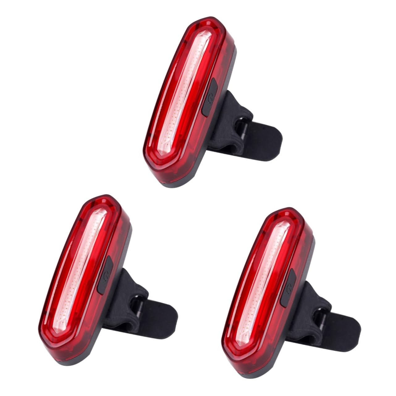 UKCOCO 3 Luces Traseras LED Para Bicicleta Resistentes Al Agua De Seguridad Color Rojo