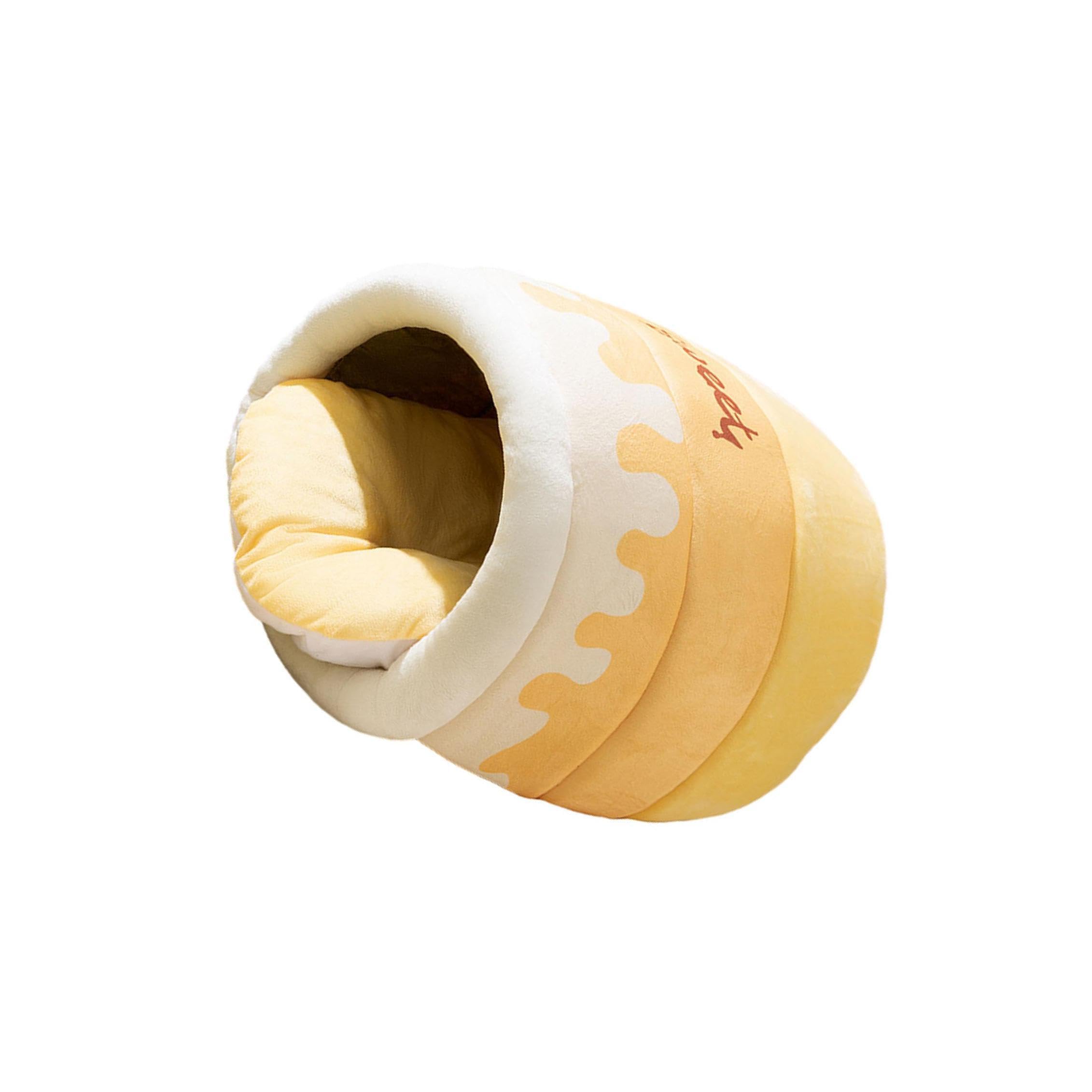 Amazon.co.jp: mophrati ハニーポットキャットベッド洞窟ハウス屋内猫 
