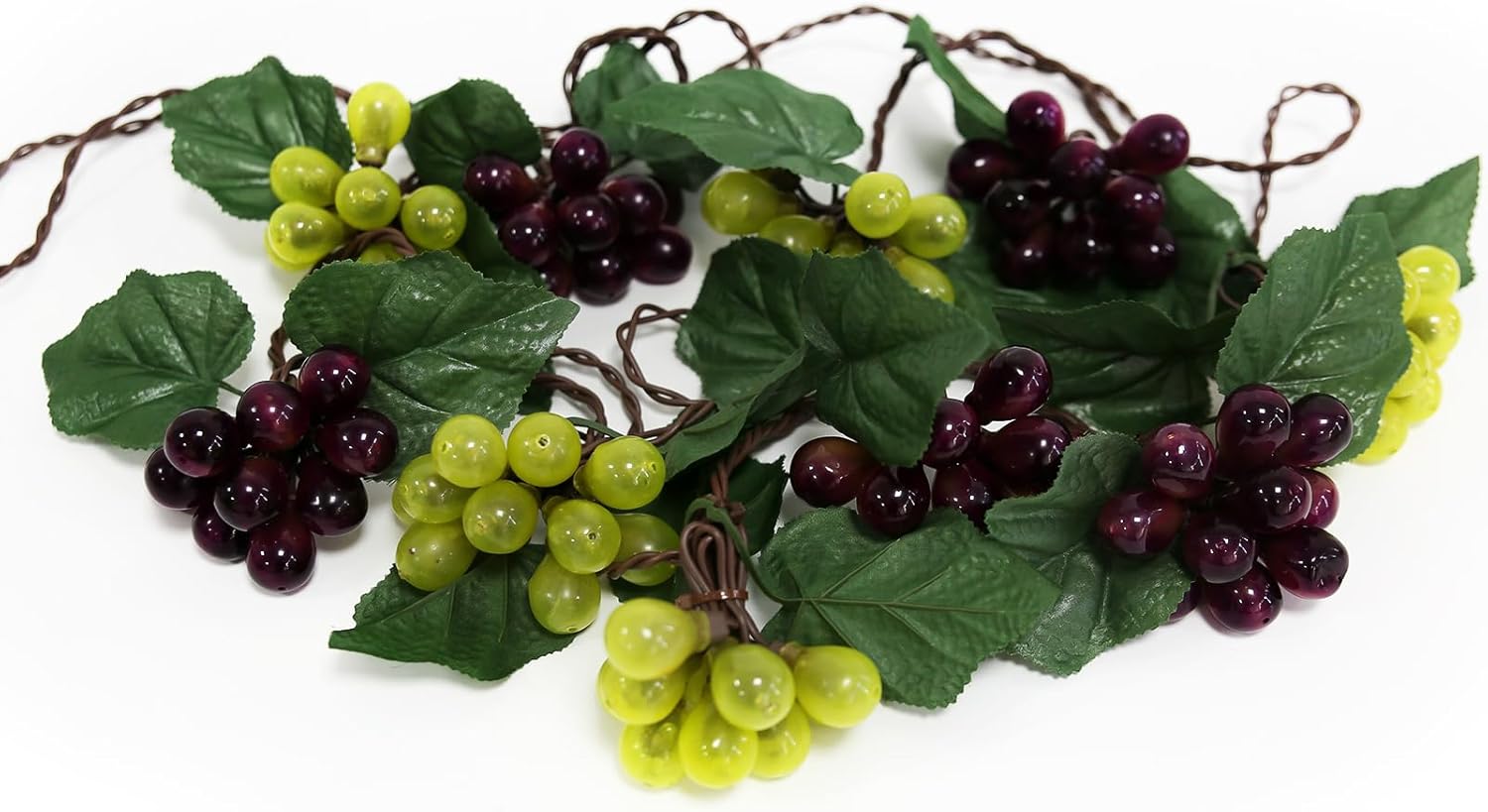Grape Vine String Lights, 100 LED Grape Lights, Fruit String Lights for Kitchen, Wine Cabinet, Home Decoration, 10 Cluster Purple and Green Grapes Christmas Lights