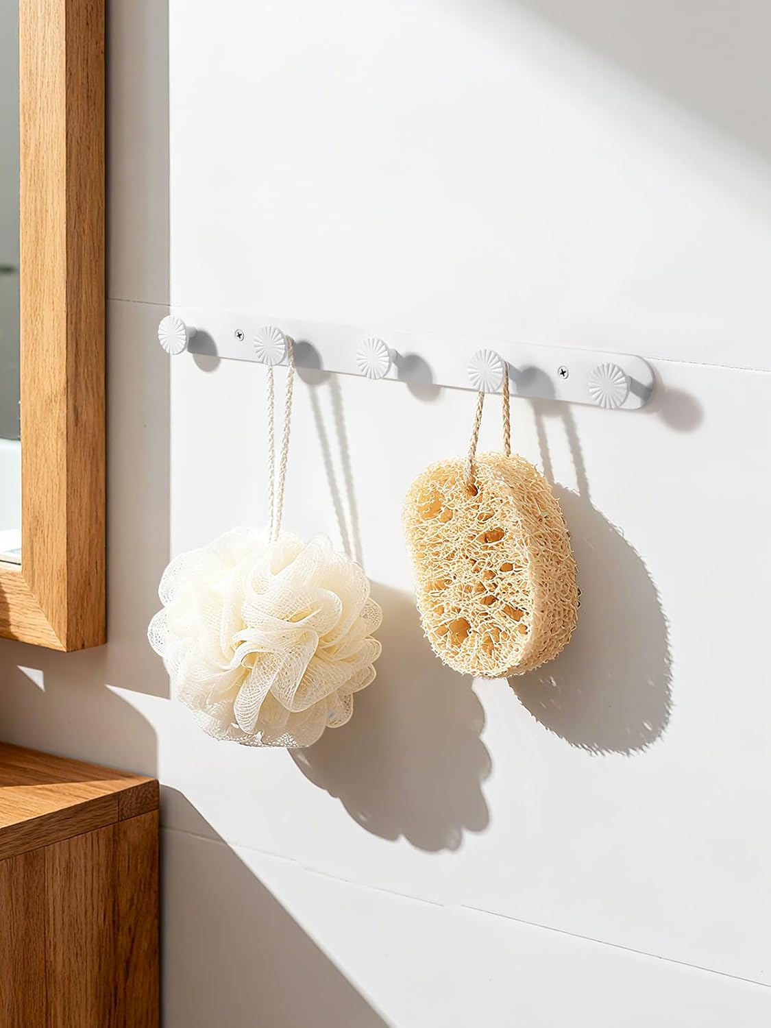 1 Pack Coat Rack Wall Mounted White Towel Hooks for Bathrooms Wall Hooks for Hanging Robe Coat Hooks Kitchen Decorative Heavy Duty Zinc Alloy image 4
