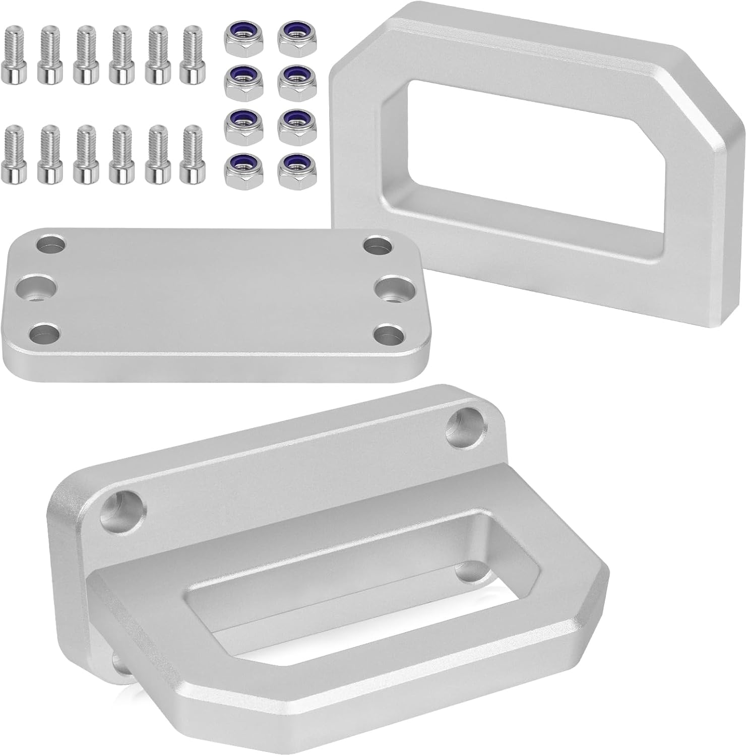 2PCS Aluminum Front Tow Hooks Compatible with 2003-2018 Ram 2500 3500 2WD & 4WD Truck Recovery Heavy Duty D-Ring Shackle Replace for 68171791AA 52020587AB