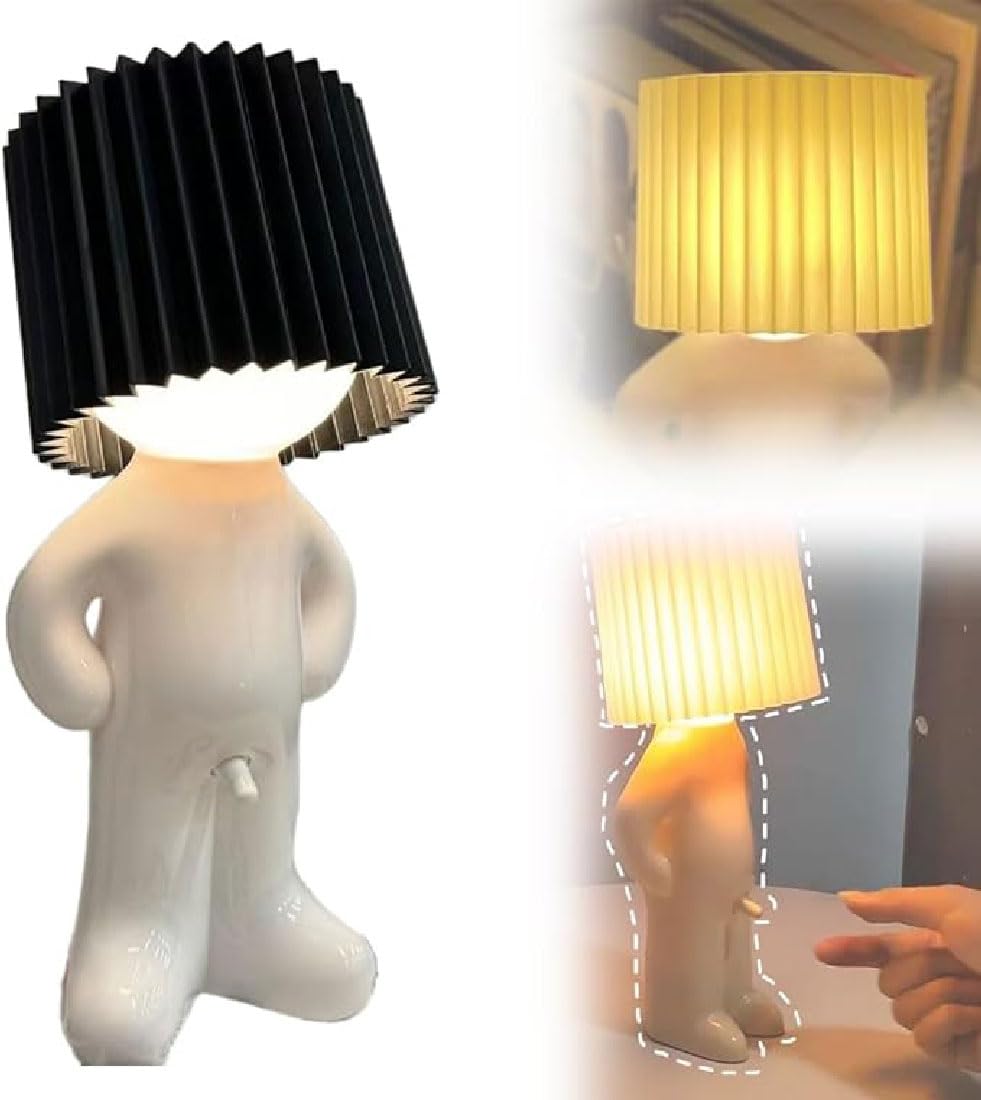 Modest Mike Lamp, Shy Boy Lamp,Shy Boy Table Lamp,Creative Shy Boy Night Light,Little Naughty Boy Desk Light,a Little Shy Man Creative Lamp,Funny Creative Decorative Gift for Men and Women (Black)