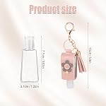 4pcs Hand Sanitizer Keychain, 30ml Refillable Empty Hand Sanitizer Carrier Case with Lobster Clasp, Leak-Proof Travel Size Bottles Toiletries Containers for Lotion Liquid Soap Shampoo (4 Colors)