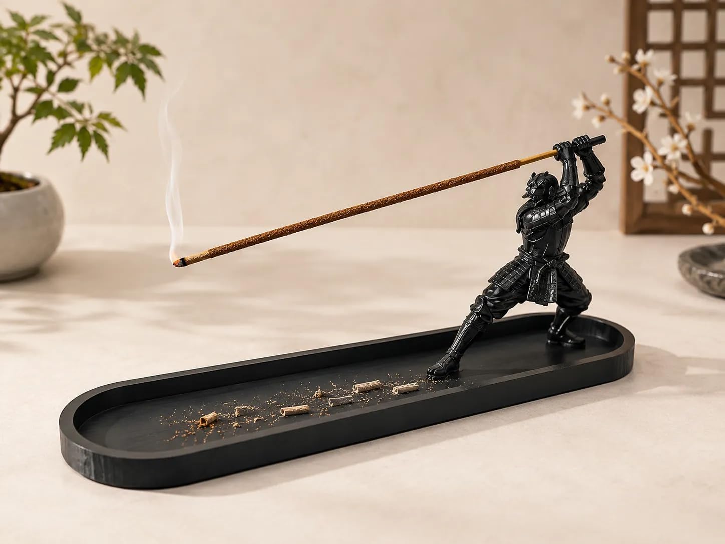 Samurai Incense Holder - 3D Printed Japanese Decor -2