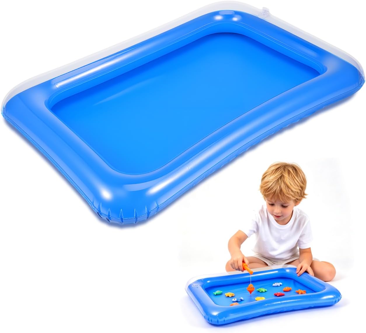 Kisangel Portable Doll Swimming Pool 23.62X17.71X5.90In PVC Small Pool for Doll Outdoor Water Play and Travel