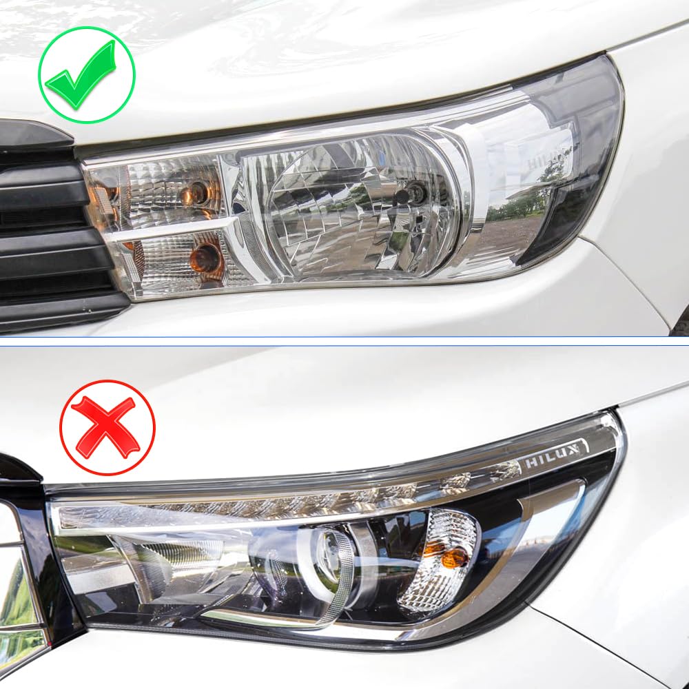 Copricerchi fari per Toyota Hilux 2015-2020 modelli di base Hilux Active Icon Revo, Hilux AN110 AN120 AN130 nero lunetta per fari