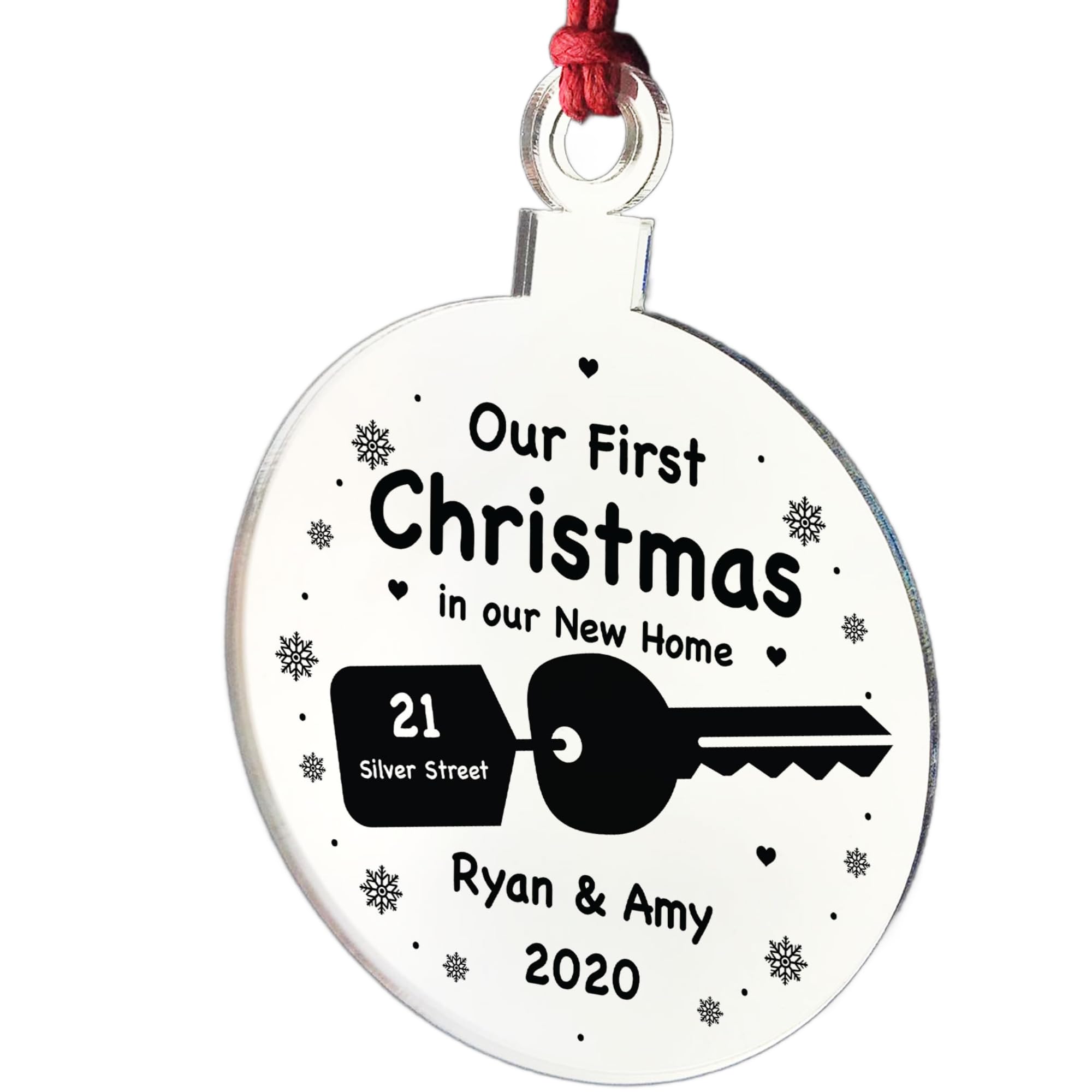 Personalised Our First Christmas Engraved Bauble New Home Tree Decoration Gift