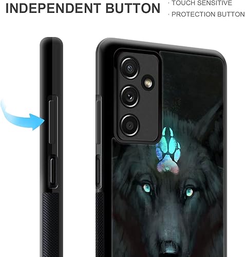 Miniatura 4 de CARLOCA Funda compatible con Samsung Galaxy A13 5G, diseño gráfico de identidad negro espiritual lobo, a prueba de golpes, antiarañazos, para