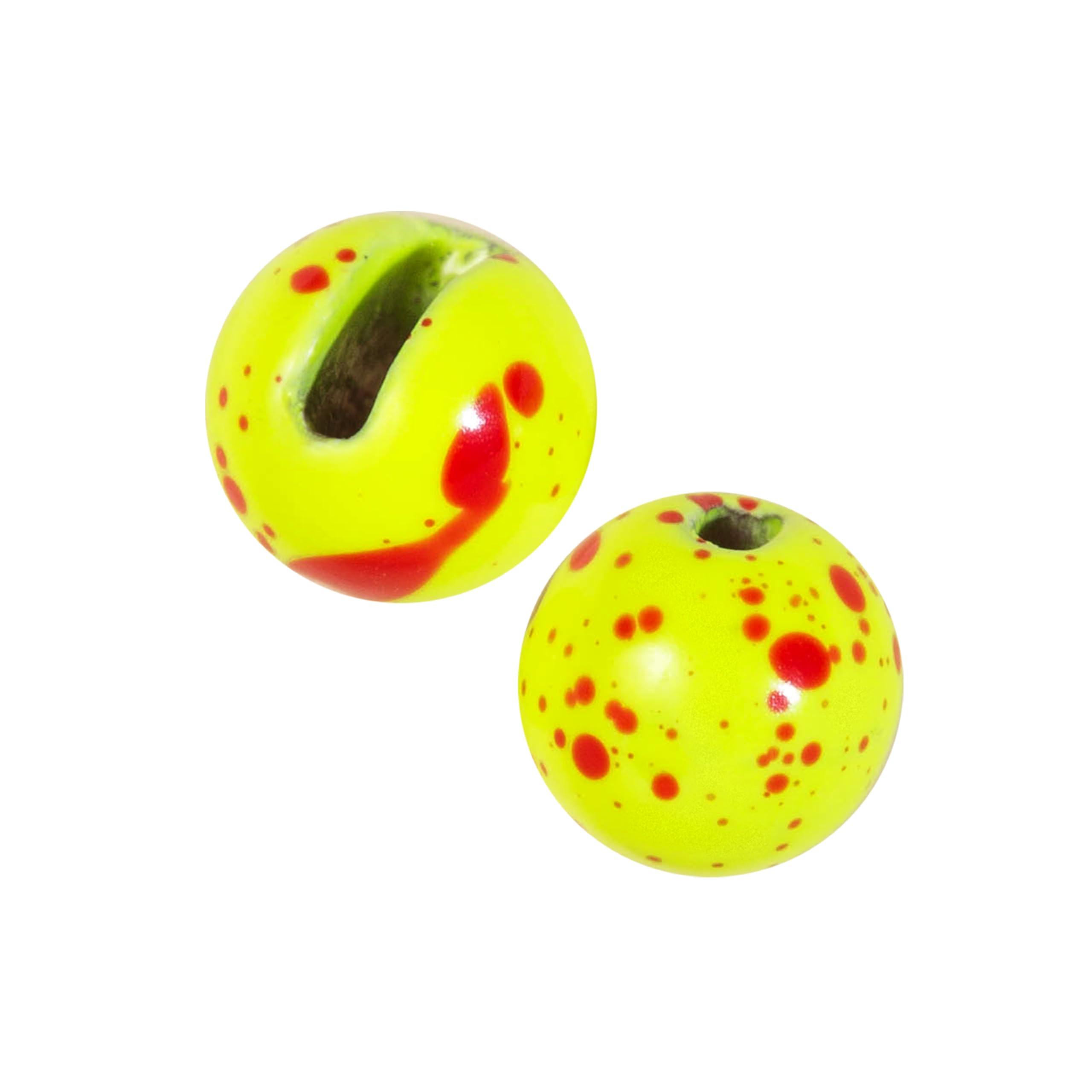 Temorah 35 Colors 2.0-6.4mm Slotted Tungsten Beads for Fly Tying (Ruby Lemon, 4.6mm(3/16'') 25PCS)