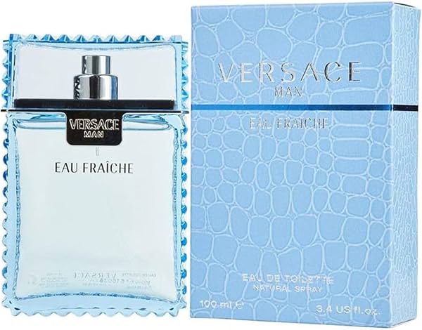 Versace Man Eau Fraiche de Versace para Hombre 3.4 oz Eau de Toilette Spray | Afrutado 3.4 Fl Oz (Paquete de 1)
