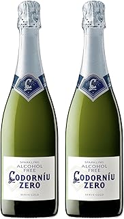 Codorníu Zero Brut Premium Non-Alcoholic Sparkling Wine Dealcoholized Champagne 750ml | 2 PACK