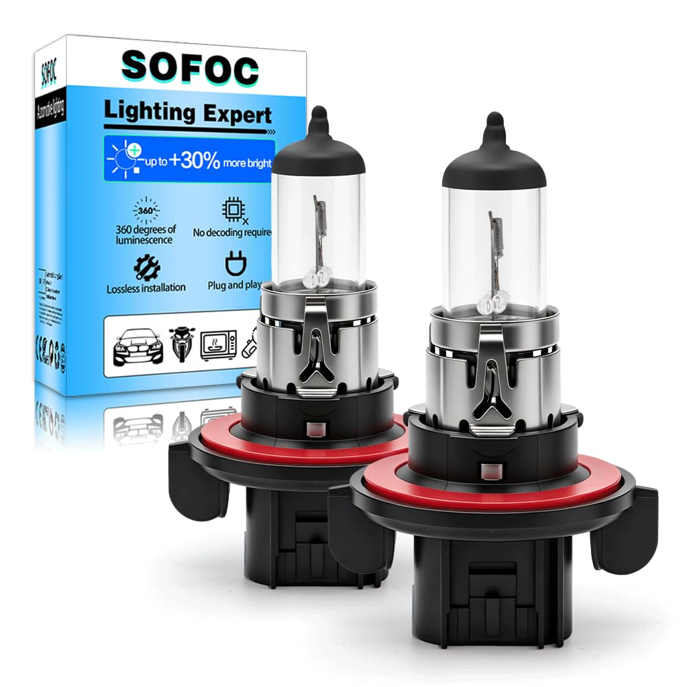 SOFOC-H13/9008 Halogen Automotive Faros Luz Antiniebla Bombilla Doble Haz P26.4T 12V 100/90W Blanco Cálido Super Brillante 2Pcs