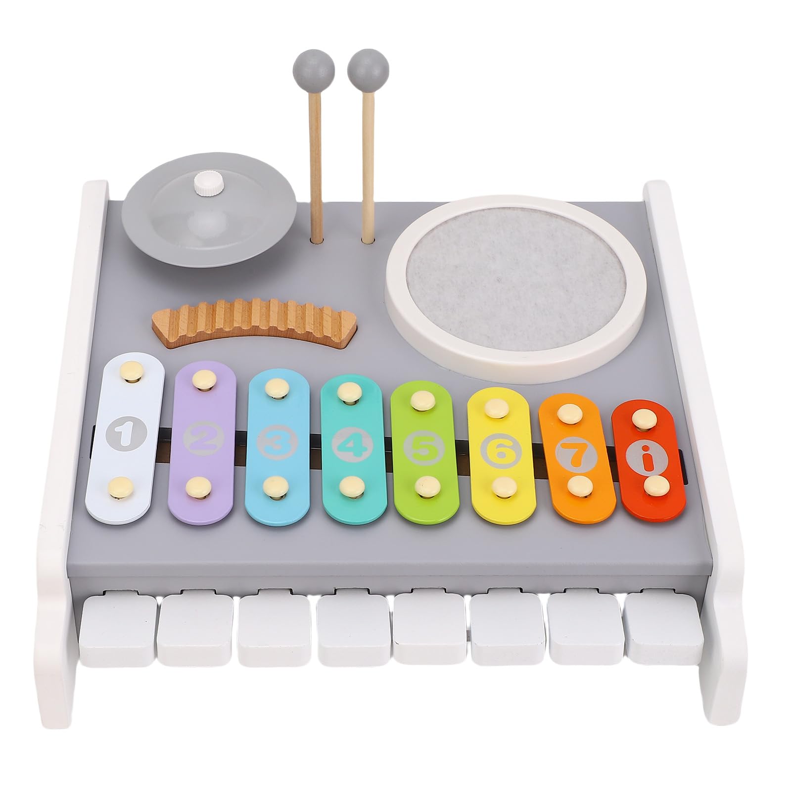 Generic Drewniana Muzyczna Zabawka Perkusyjna Edukacyjny i Kolorowy Instrument Muzyczny z Młotkami dla Małych Dzieci Wczesna Nauka Drewno Bukowe 11,8 X 11,6 Cala