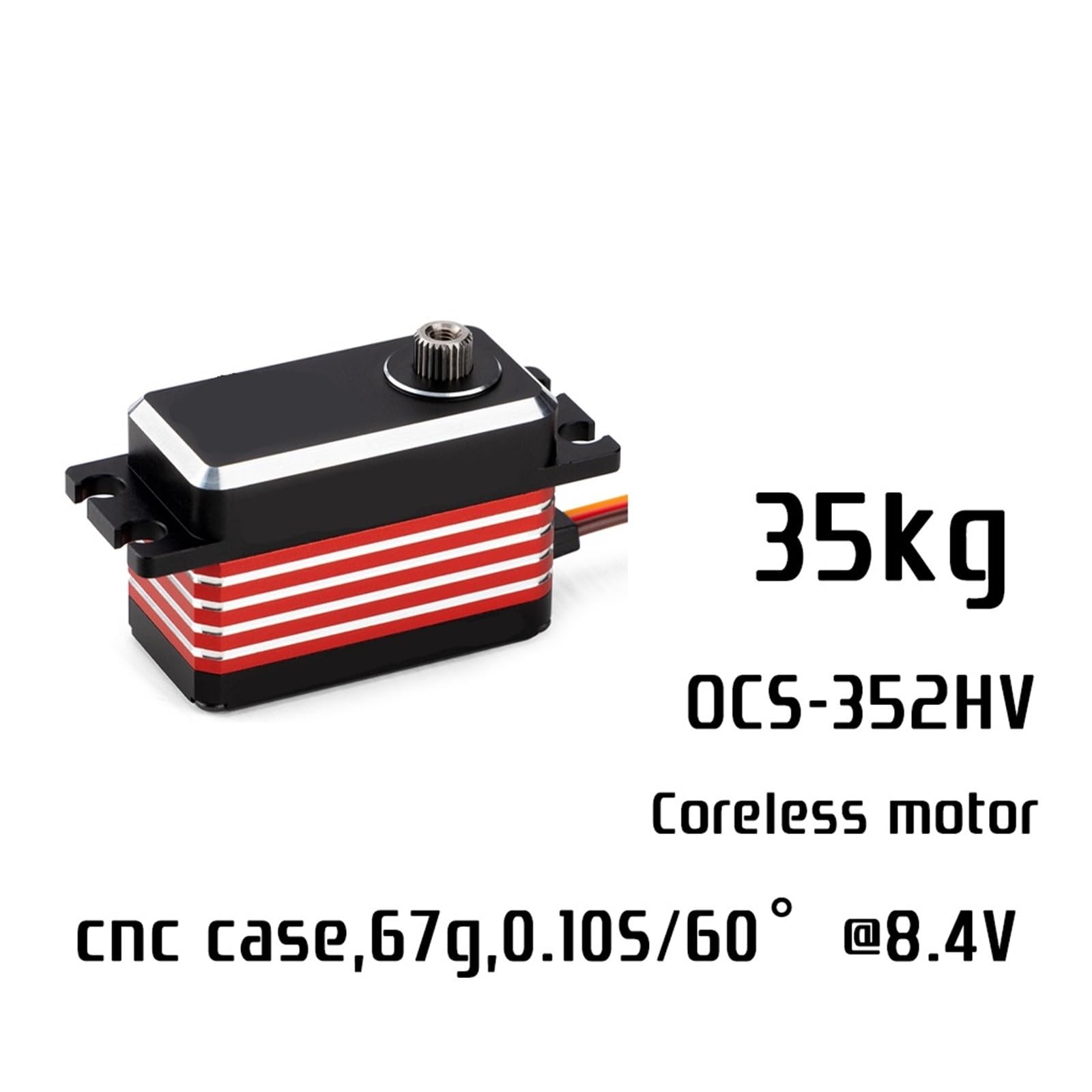 Ocs-352hv 8.4v 0.10sec 35kg.cm Motore Coreless ad alta velocità a basso profilo ad alta velocità Servo(Servo con braccio da 24 mm)
