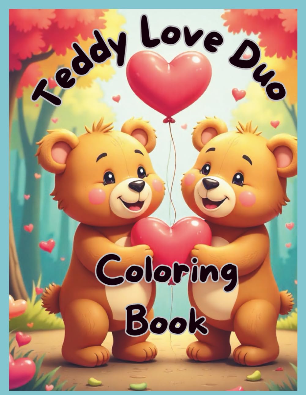 Teddy Love Duo Valentine Coloring Book for Kids: Cute Teddy Bears Celebrating Love | Fun Valentine Coloring Pages for Kids Ages 3–8