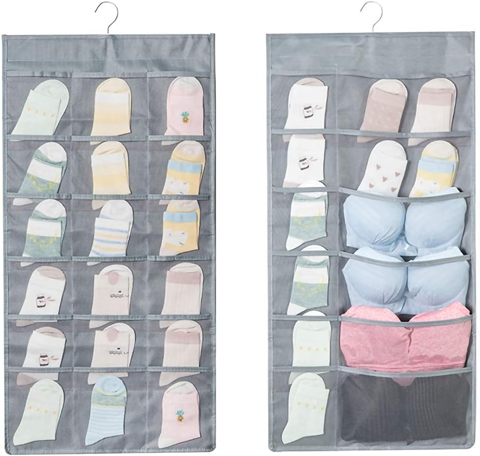 Hanging Storage – 30 Pockets Hanging Closet wardrobe Storage Bra Underwear Socks Ties Organiser with Large and Deep Pockets,Double-Sided Space-Saving Clothes Organiser (Gray – 30 Pockets) Hanging Storage – 30 Pockets Hanging Closet wardrobe Storage Bra Underwear Socks Ties Organiser with Large and Deep Pockets,Double-Sided Space-Saving Clothes Organiser (Gray – 30 Pockets)