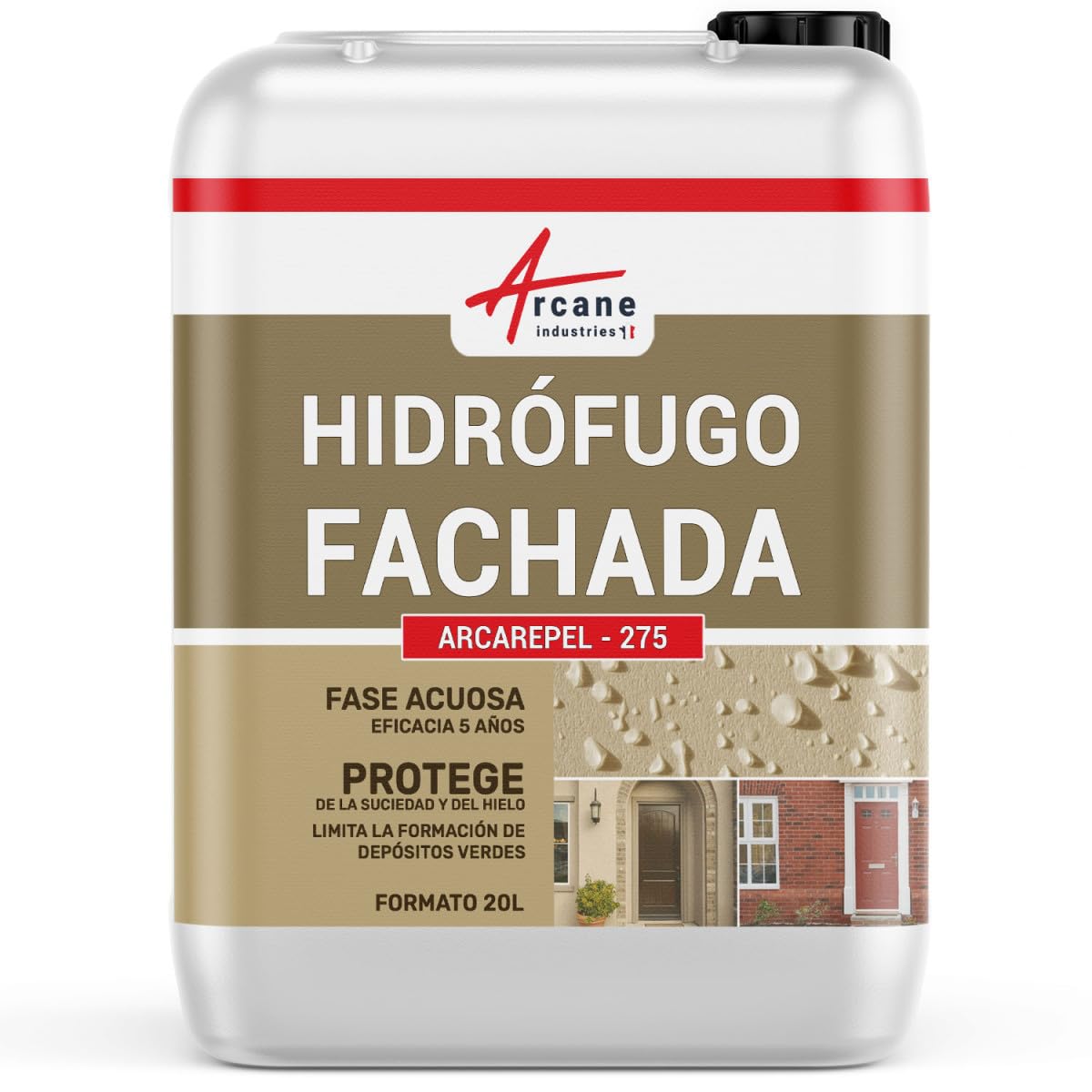 Hidrófugo impermeabilización fachada de piedra, ladrillos porosos, enlucidos y revocos: ARCAREPEL - 275 - - ARCANE INDUSTRIES